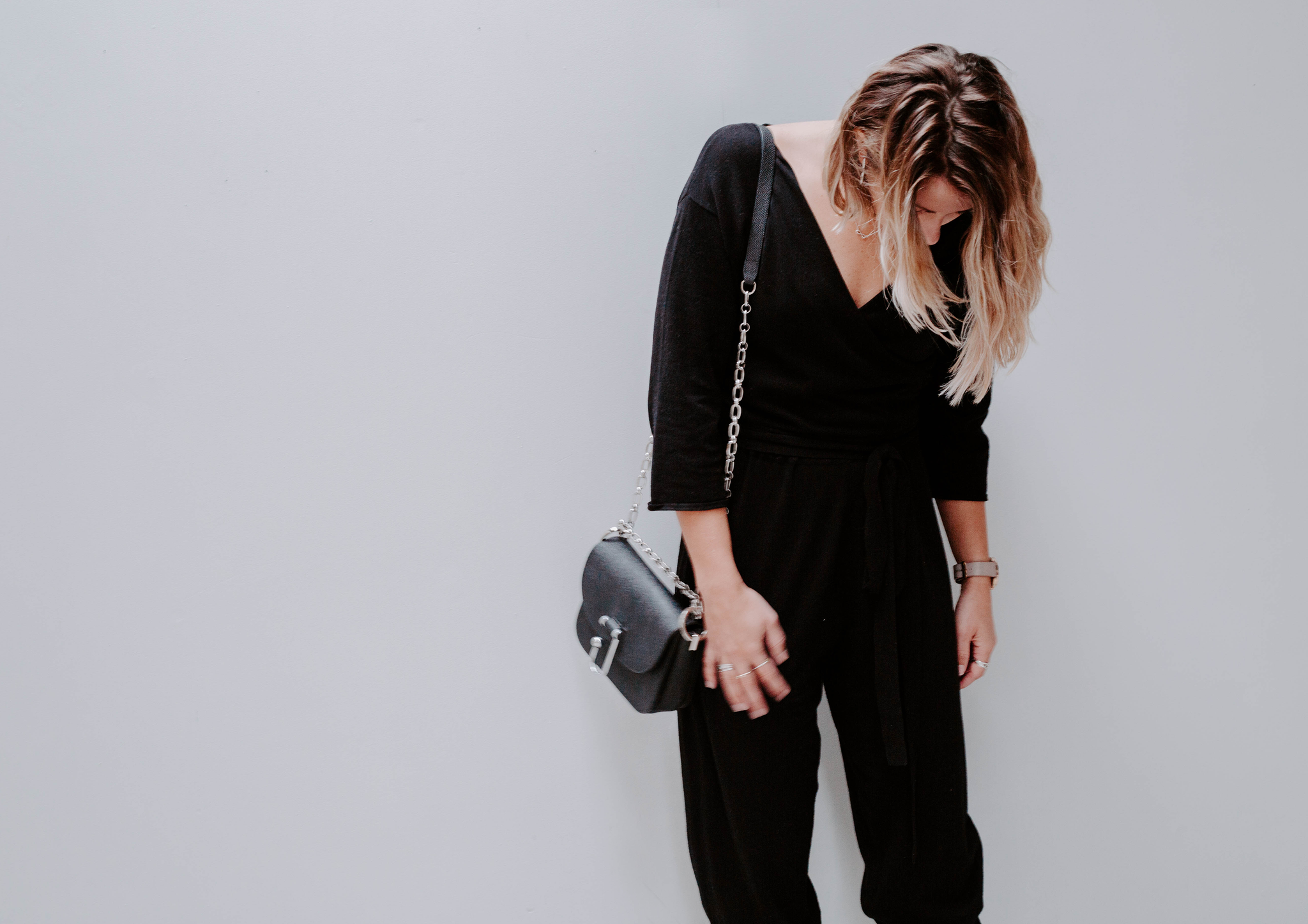 elle wrap knit jumpsuit