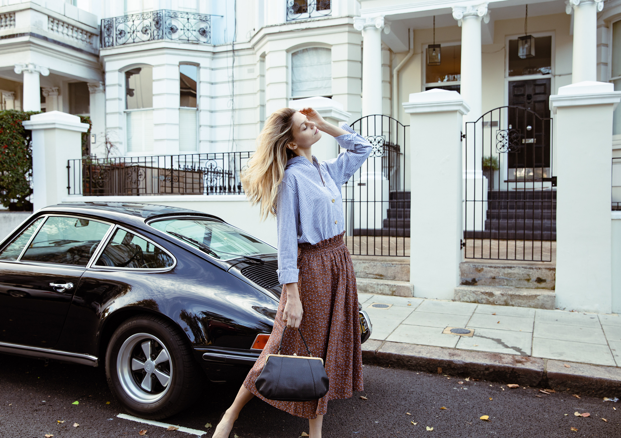 phoebe shirt midnight blue stripe