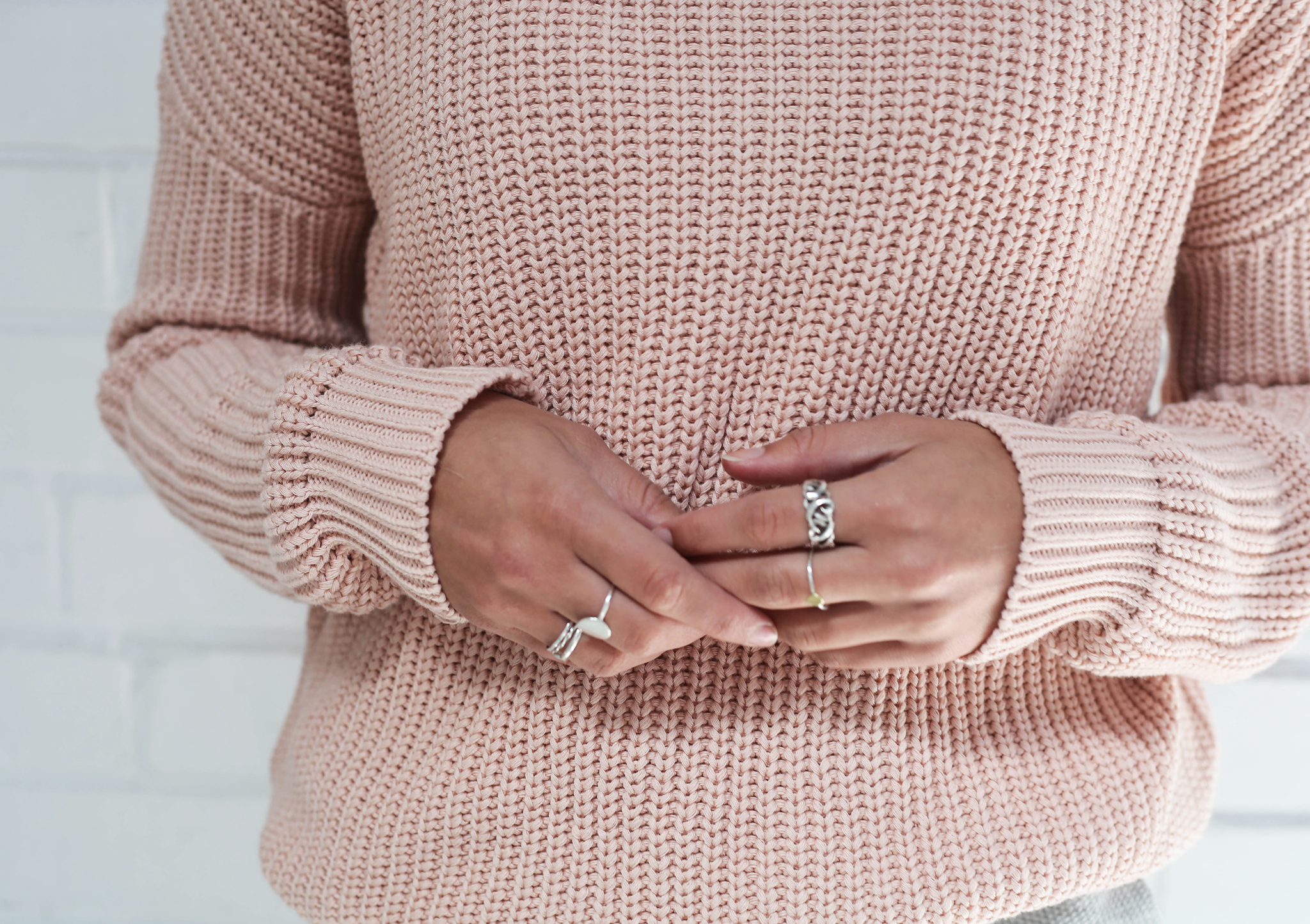 margot rib knit jumper dusty pink