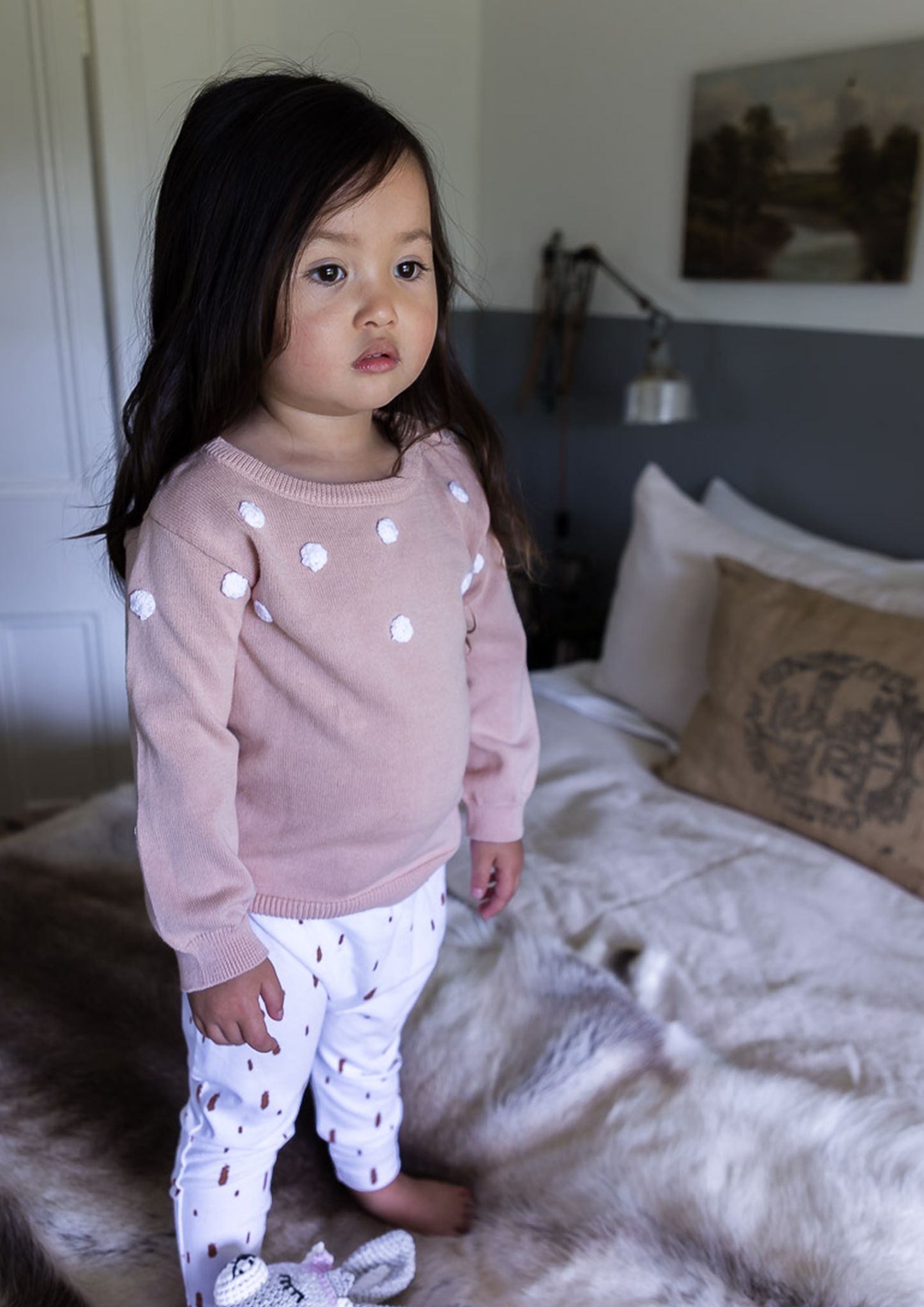 dusty pink dot jumper