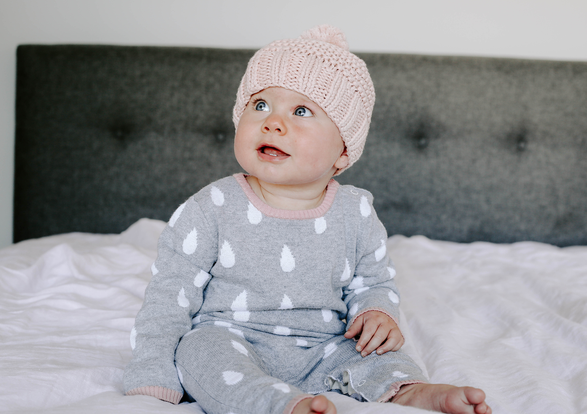 pink raindrop baby suit