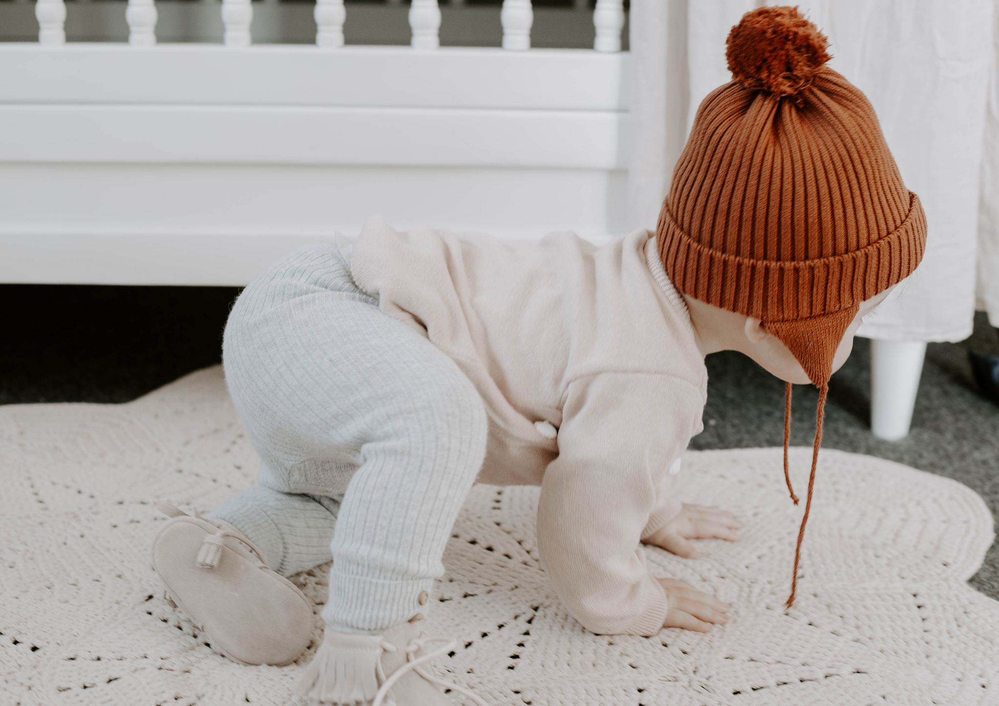 terracotta rib knit beanie