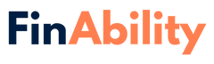 Non-profit FinAbility logo. 'Fin' in black text and 'Ability' in orange text. 