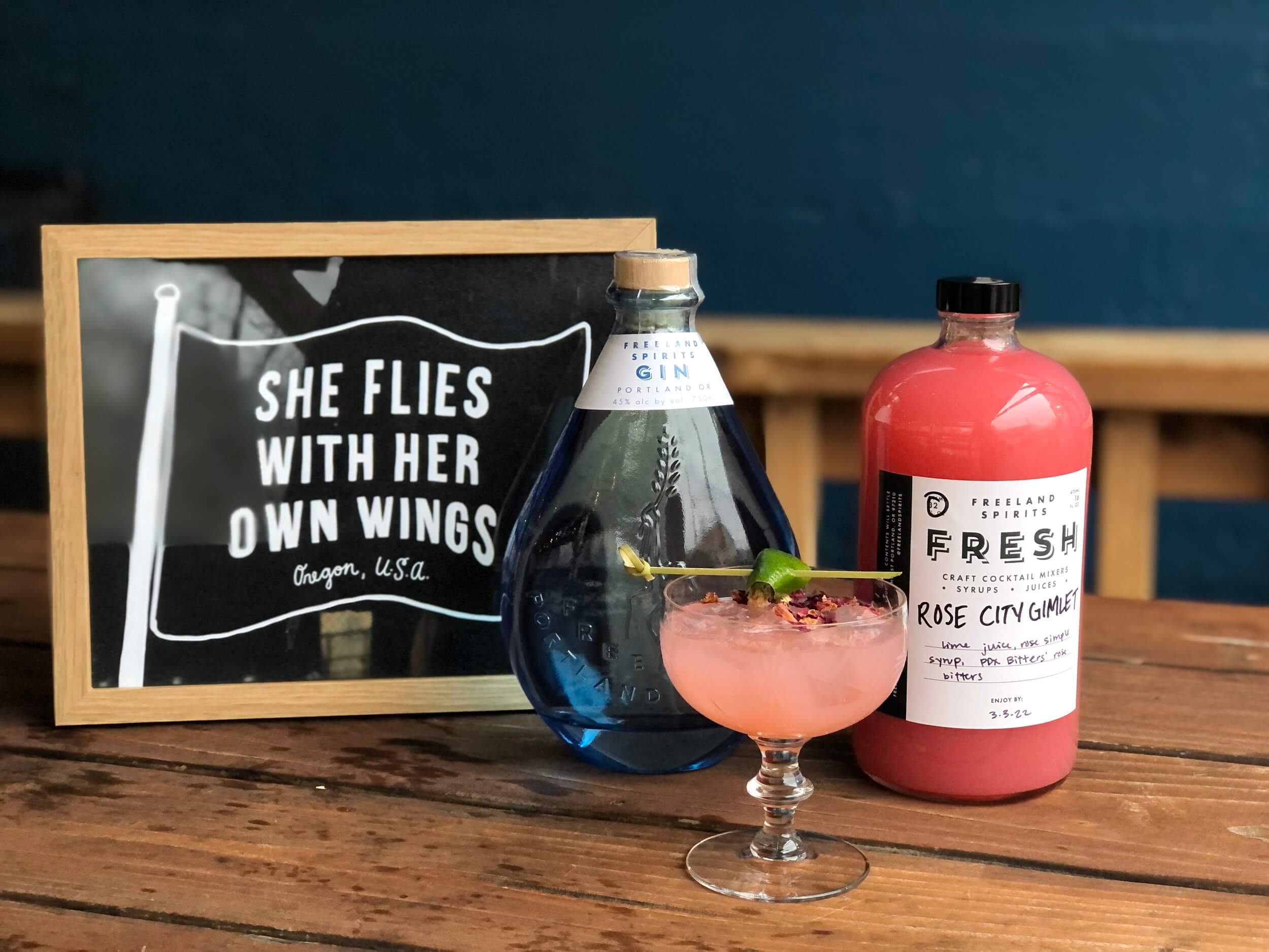 Freeland Spirits Rose City Gimlet Cocktail
