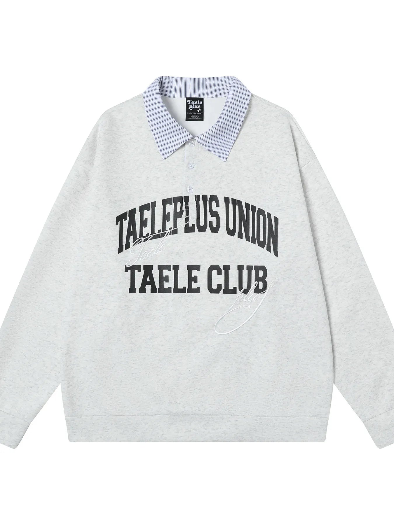 Men's Letter Striped Collar Long Sleeve Sweatshirt