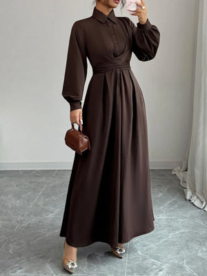 Long Sleeve Maxi Shirt Dress - The Bargains Depot