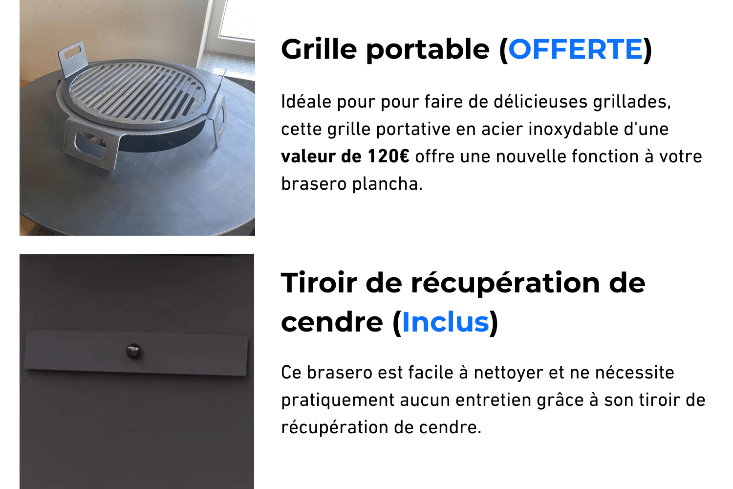 Inclus avec ce brasero