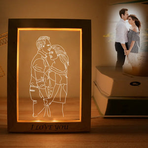 Plaque With Personalized Photo Phrase And Frame Lighting - HAS SHOP EUA