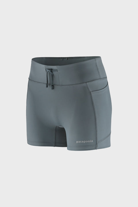 VESUBIE - Grey - Women's Trail Running shorts with built-in underwear