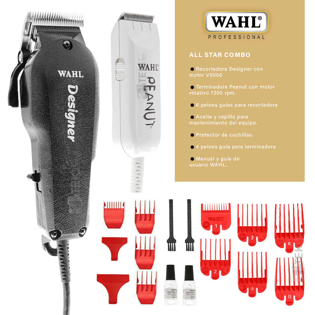 WAHL Recortadora eléctrica inalámbrica recargable todo en uno para oídos,  nariz, detalles y barba para hombres, bigote, pelo de orejas y nariz, y