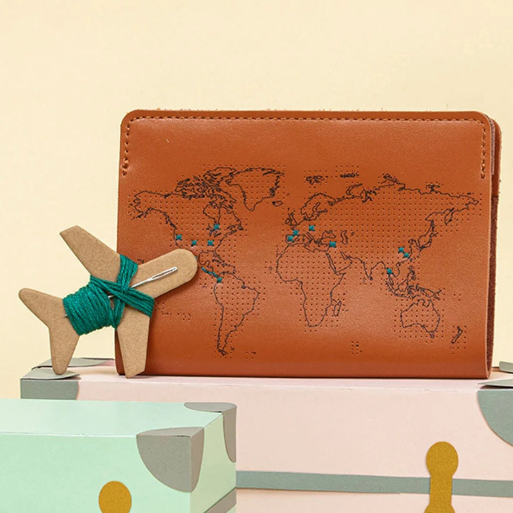 Chasing Threads Stitch Passport Cover Kit Brown SQ 1