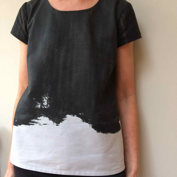 Scout Tee in Kokka Fabrics Brush Paint 