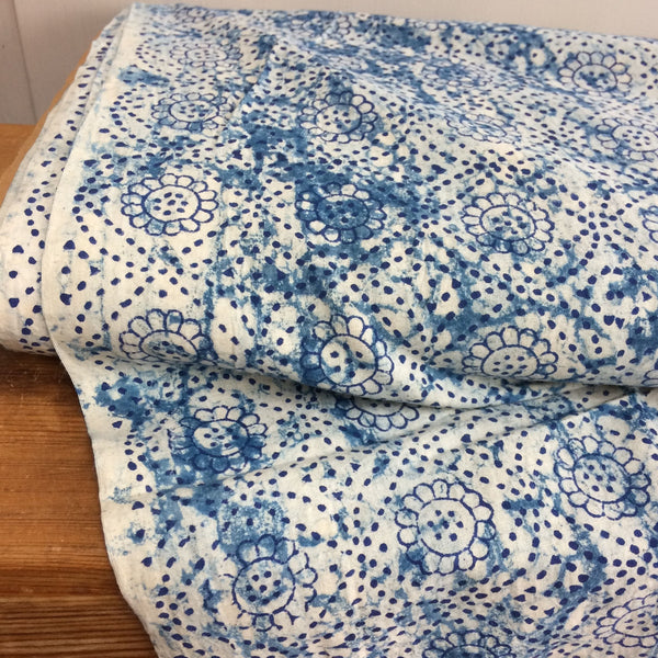 Merchant and Mills Daisy Indigo Hand Printed Fabric by Merchant and Mills