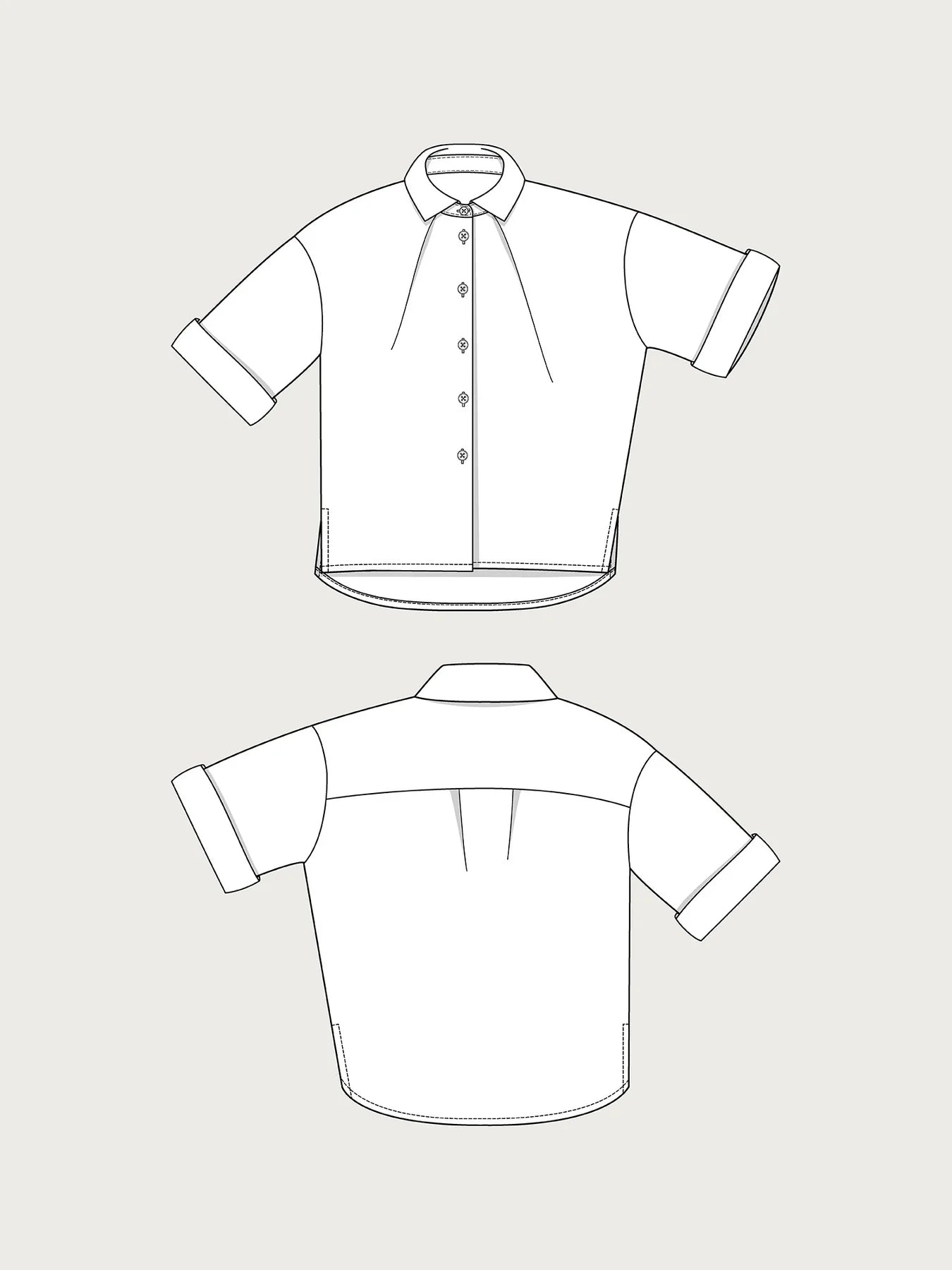 TheAssemblyLineFrontPleatShirtSewingPatternIllustration