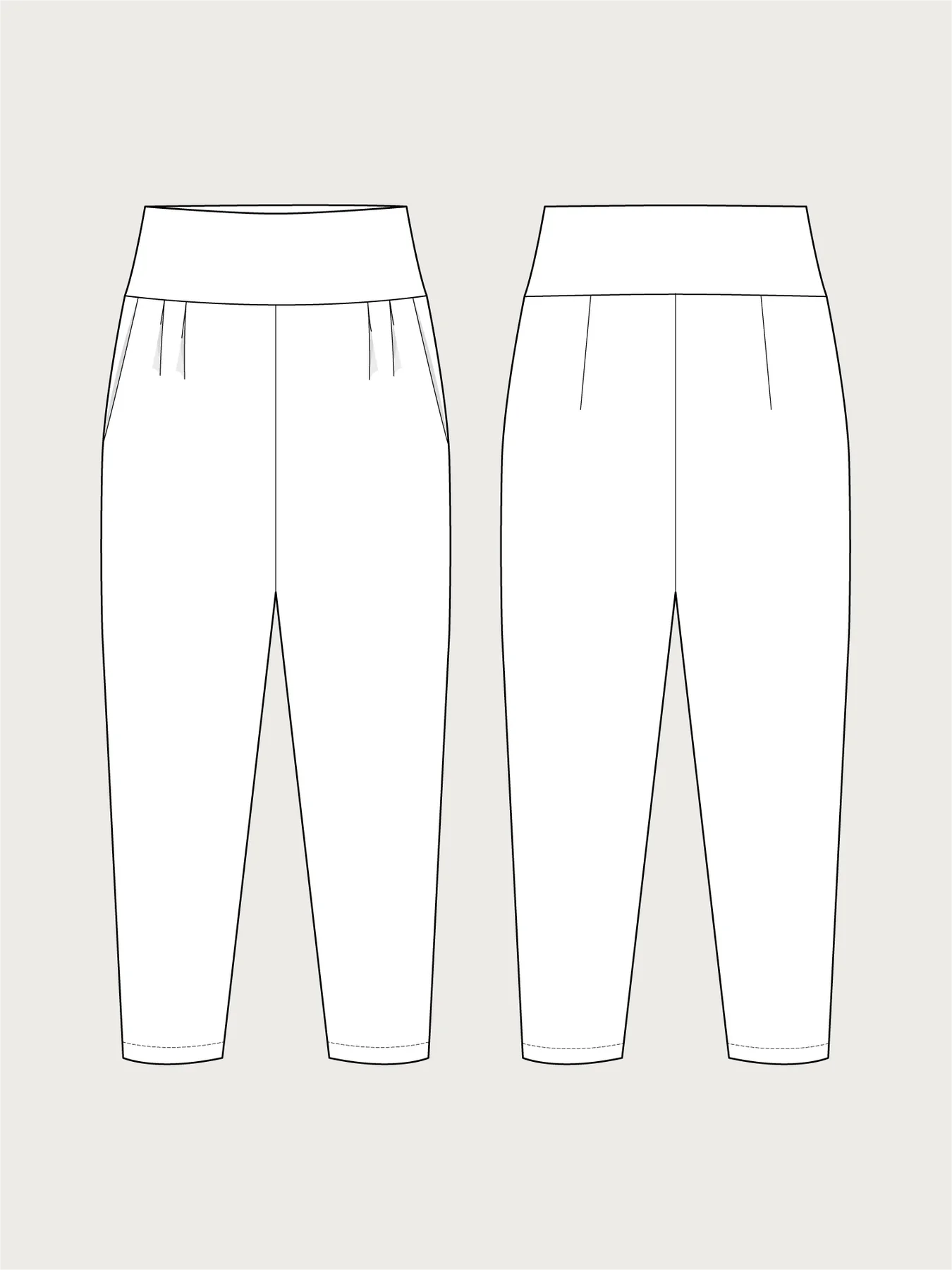 TheAssemblyLinePleatedTrousersSewingPatternIllustration