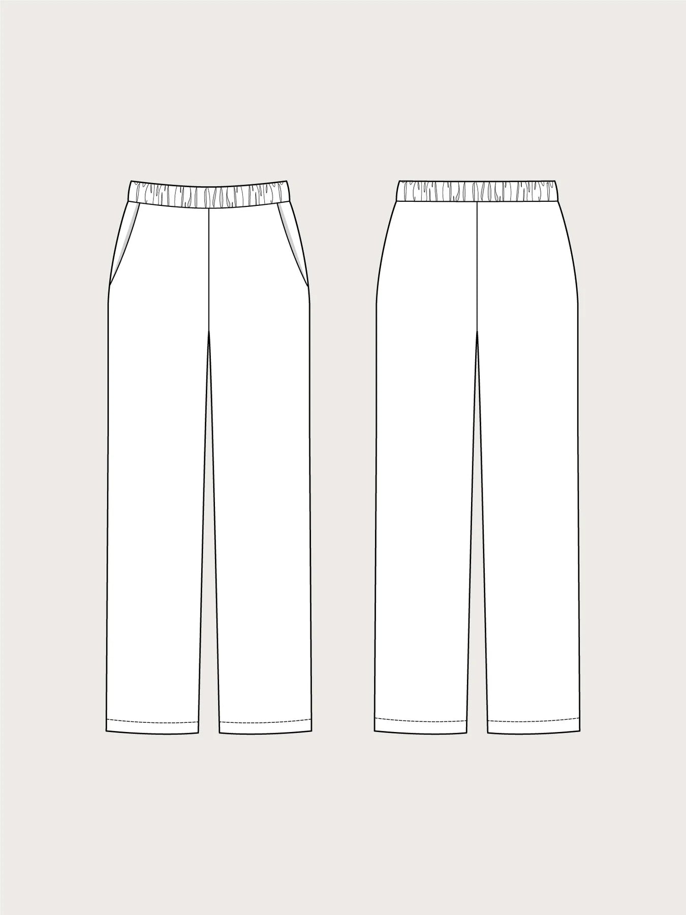 TheAssemblyLinePullOnTrousersSewingPatternIllustration