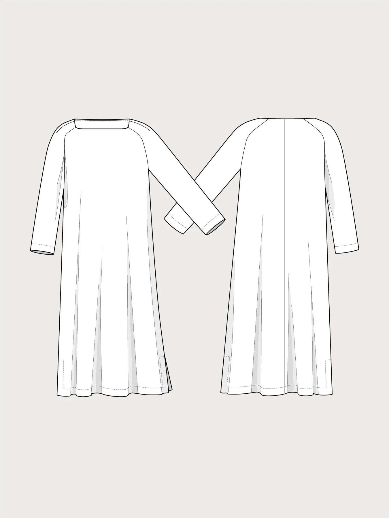 TheAssemblyLineSquareNeckDressSewingPatternIllustration