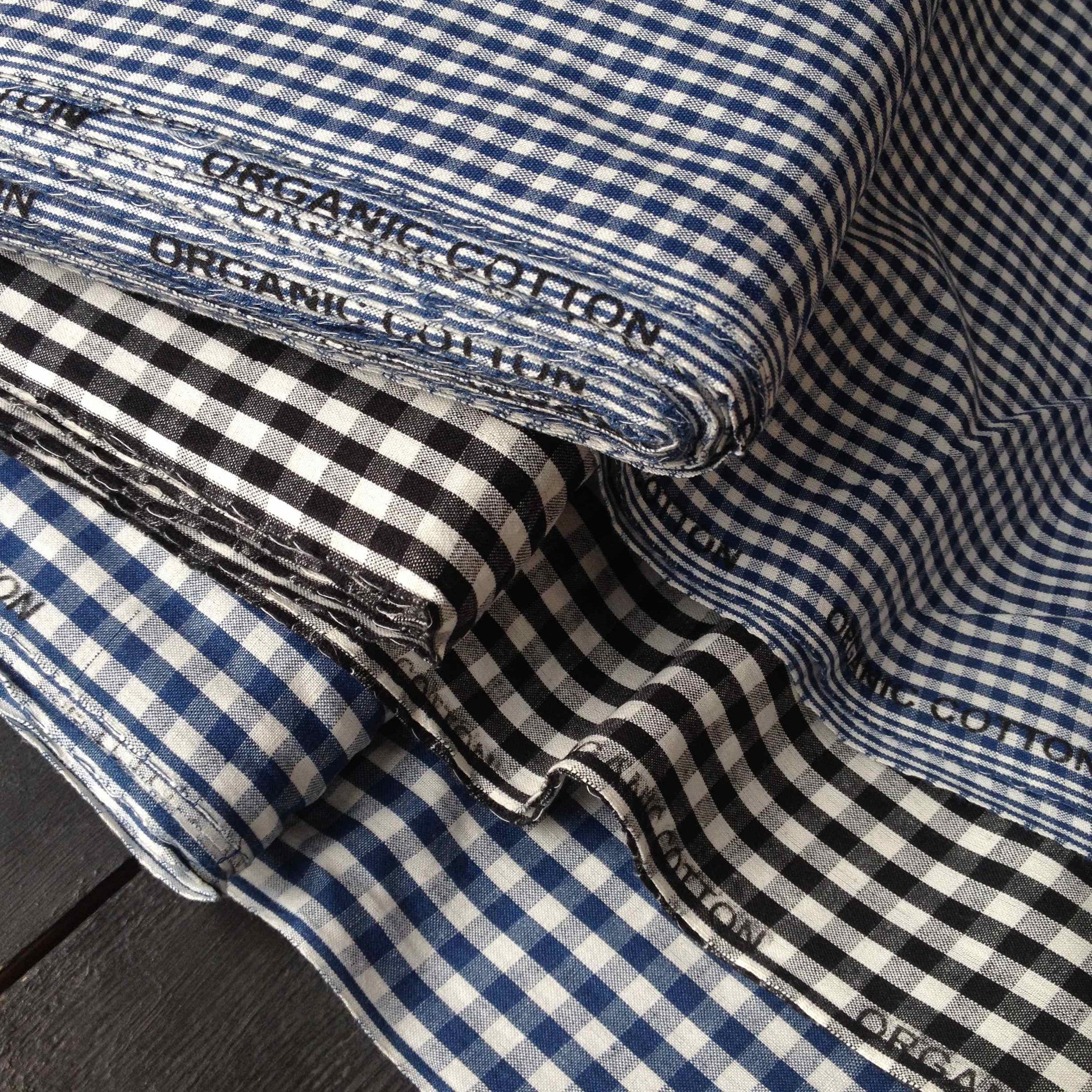 ORGANIC COTTON SMALL CHECK GINGHAM FABRIC • Navy – The Draper's Daughter