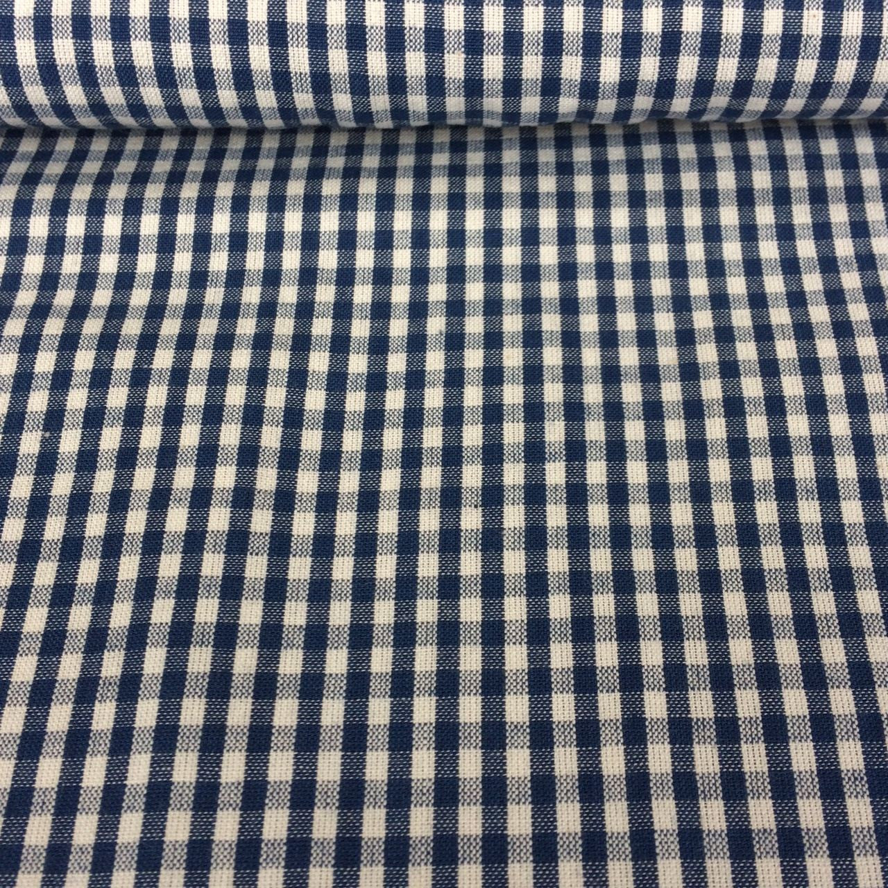 ORGANIC COTTON SMALL CHECK GINGHAM FABRIC • Navy – The Draper's Daughter