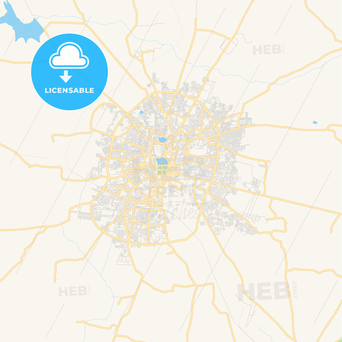 Printable street map of Gulbarga, India - HEBSTREITS