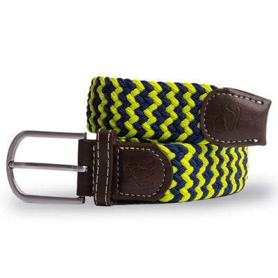 Woven Belt - Navy / Green Zigzag