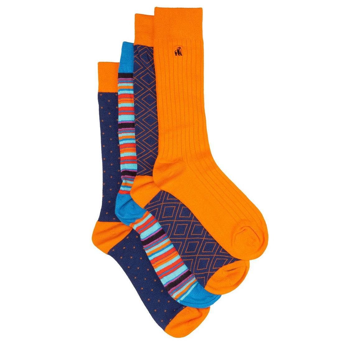 Orange and Blue Sock Bundle - Four Pairs – Swole Panda