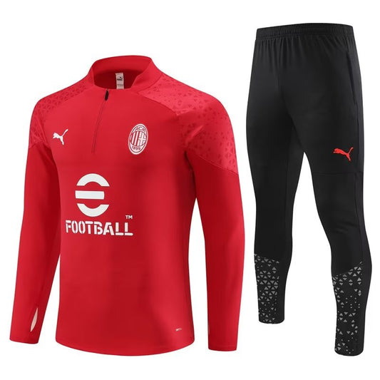 AC Milan Long Sleeve Zipped Tracksuit Black/Red 2023-24 – mashedit