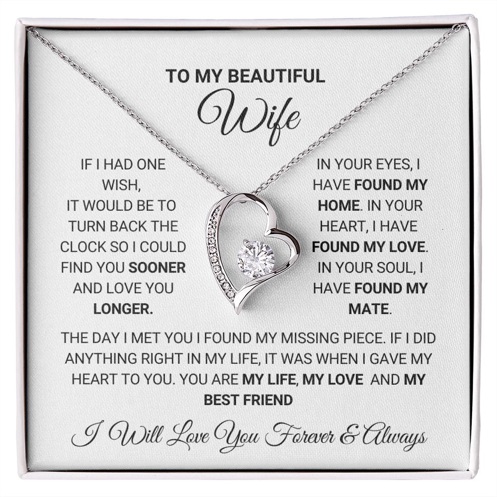 Blacked Porn Wife Wish Granted - To My Beautiful Wife Forever Love Necklace White â€“ Utrove Gift Shop