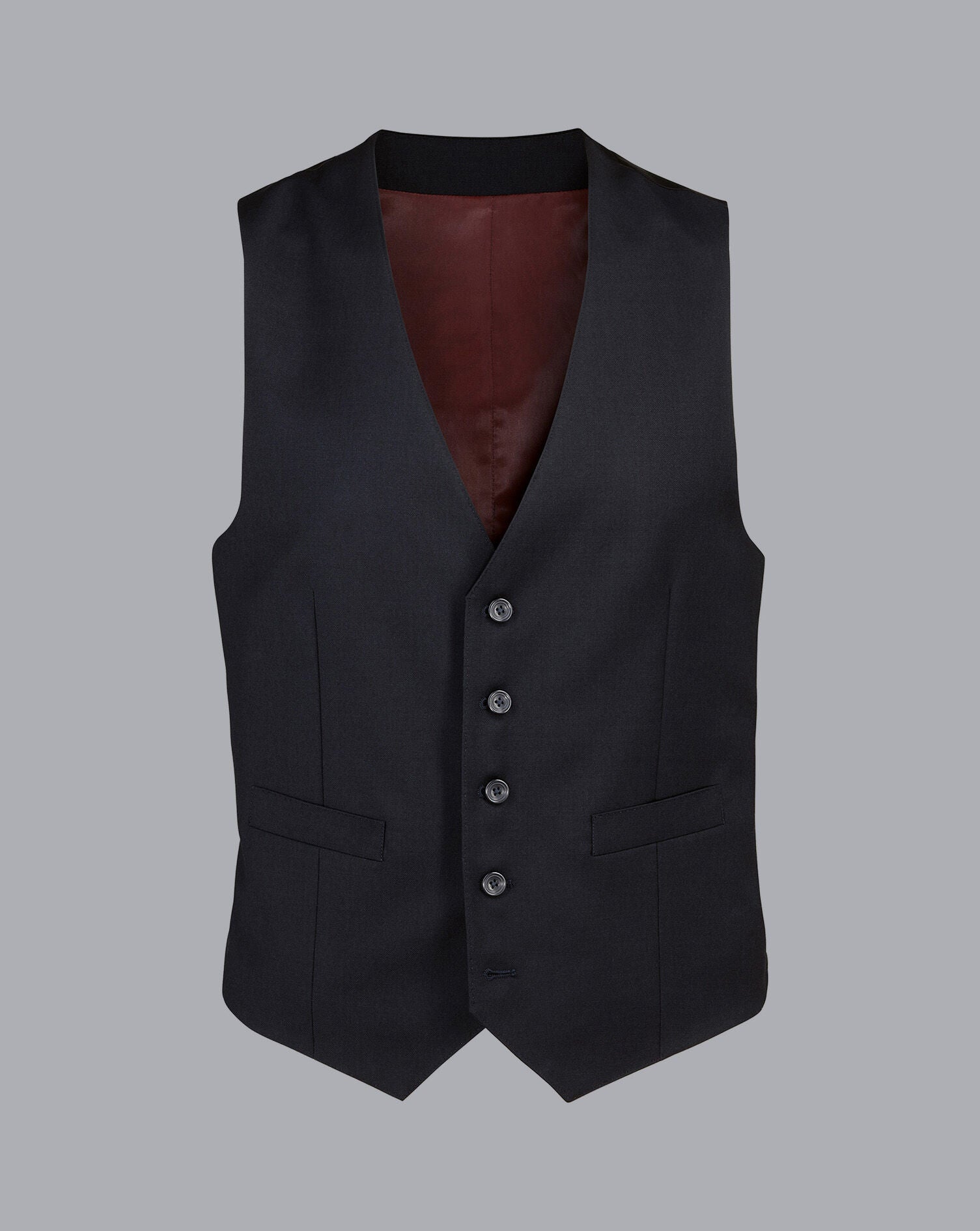 Black Adjustable Fit Natural Stretch Twill Suit Waistcoat – Charles ...