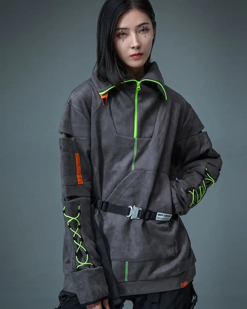 cyberpunk techwear hoodie