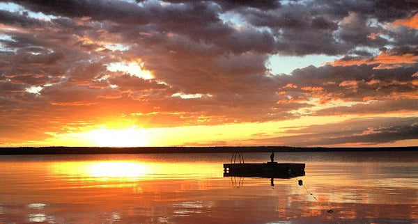 Camp Wannakumbac sunset at the lake