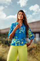 Blouses korte mouw blauw Accent