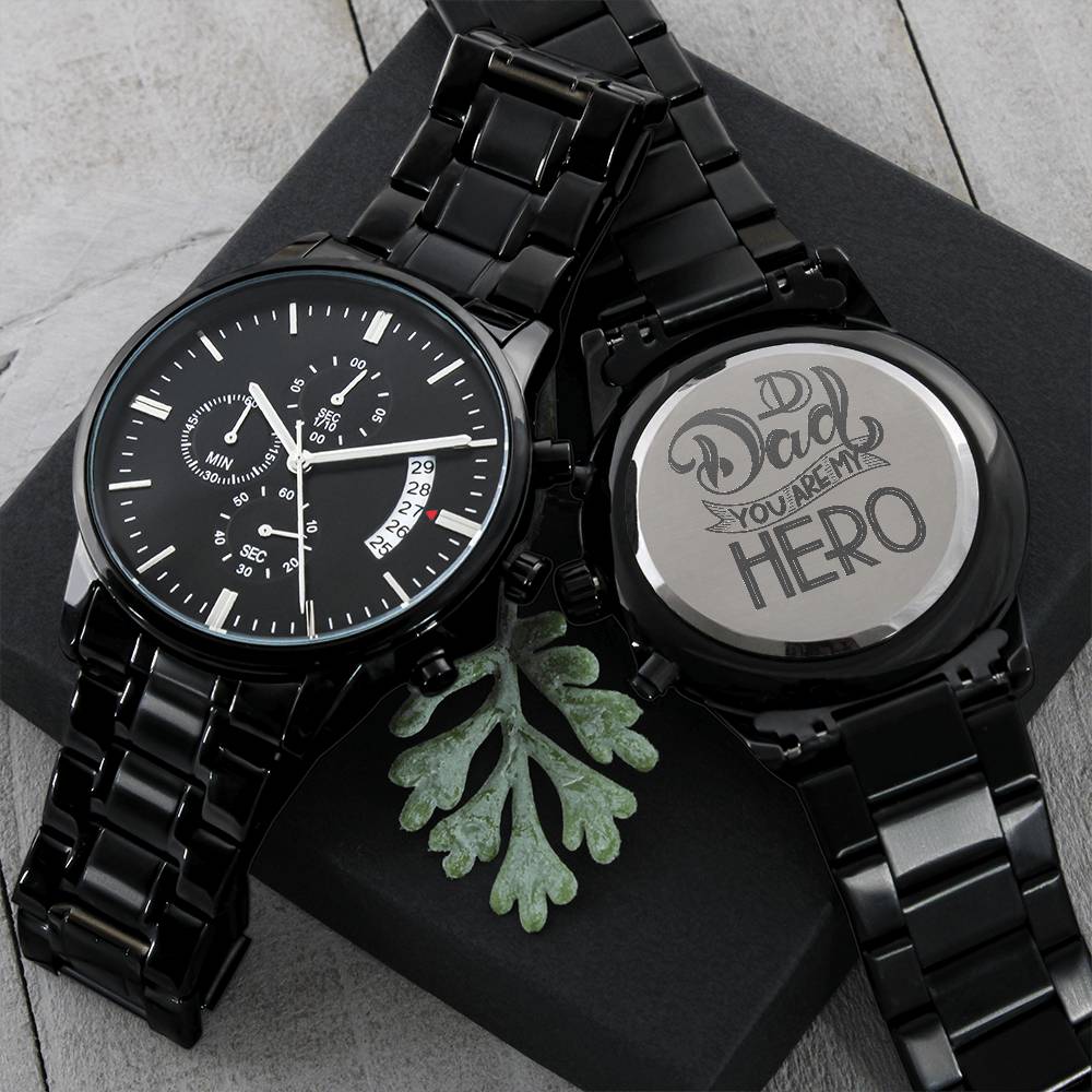 Dad You Are My Hero 2 Engraving Chronograph Watch