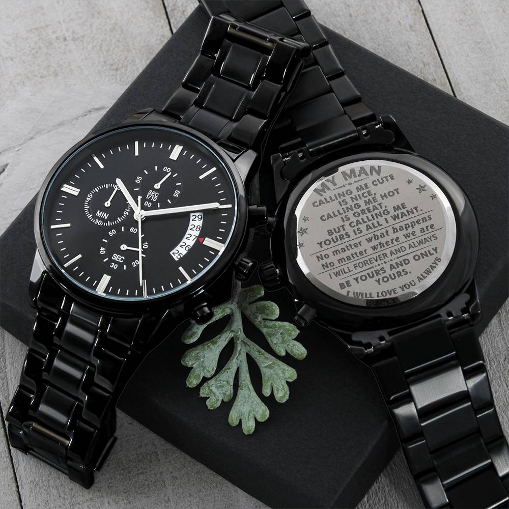 Gift For Your Man - Calling Me - Watch Engraving Chronograph Watch