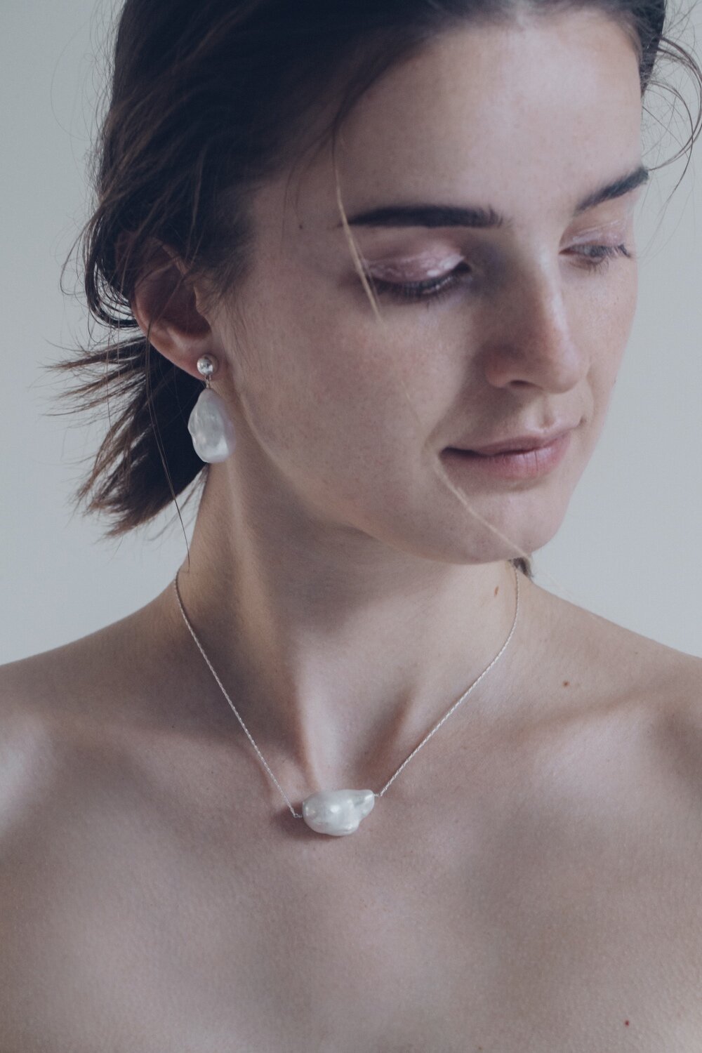   baroque pearl pierce  /  baroque pearl necklace  
