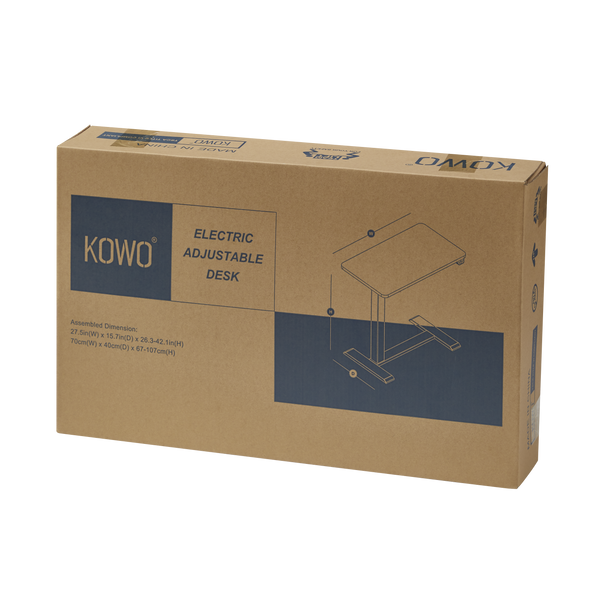 Kowo K30012 tilting tabletop cordless laptop desk packaging
