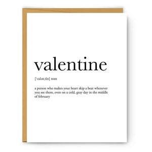 Valentine Definition - Valentine's Day Card - Smriti Designs LLC