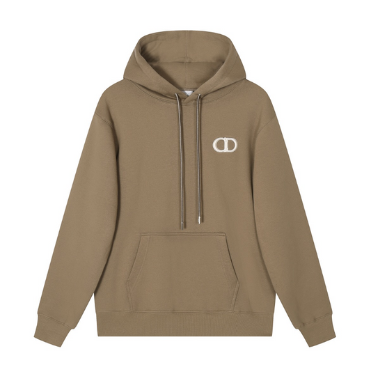 Graphic Bee Patched Hoodie - Luxury Brown