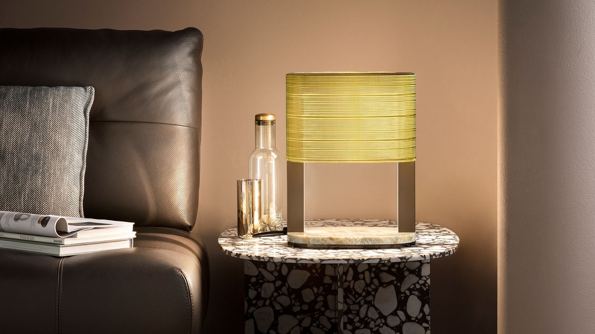 Ebe Brass Mesh Table Lamp from Masiero Dimore Collection - Luxury Decorative Lighting available at Spacio India