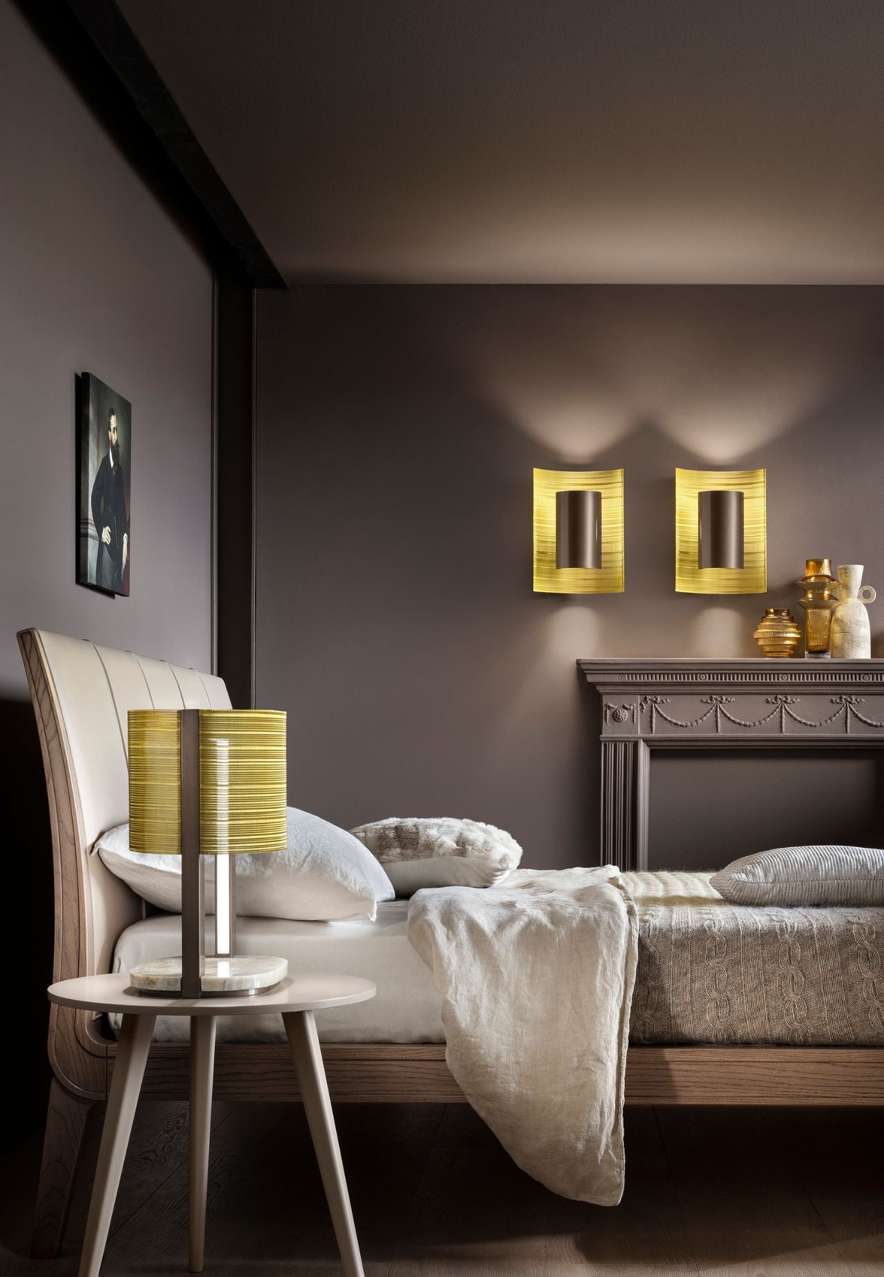 Ebe Table Lamp & Wall Lamp in Luxury Bed room from Masiero Dimore Collection - Luxury Decorative Lighting available at Spacio India