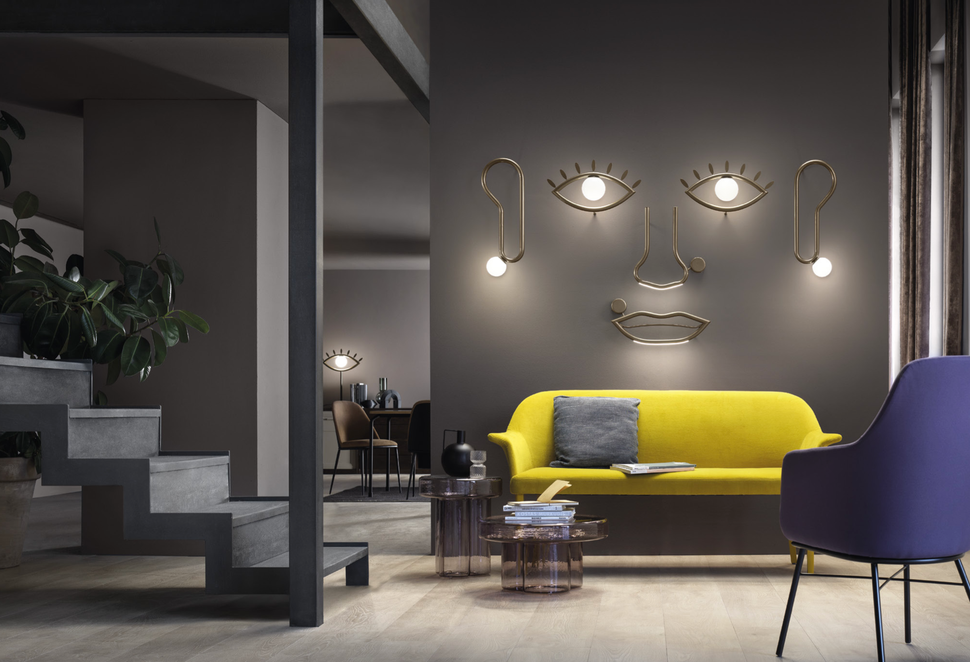 Visio Lights from Masiero in a luxury Living Room Interior. Available at Spacio India