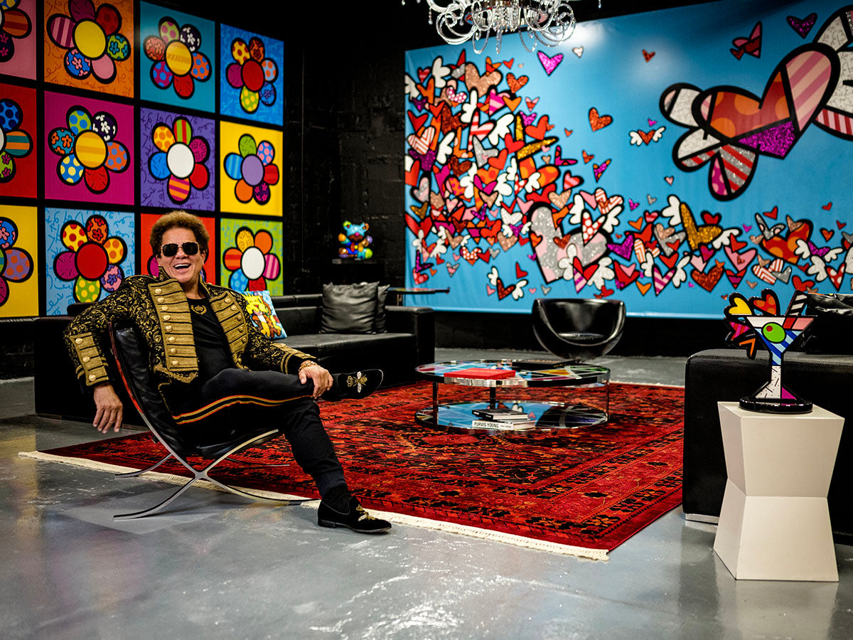 An art work with the graphic and vibrant colour style of Romero Britto.