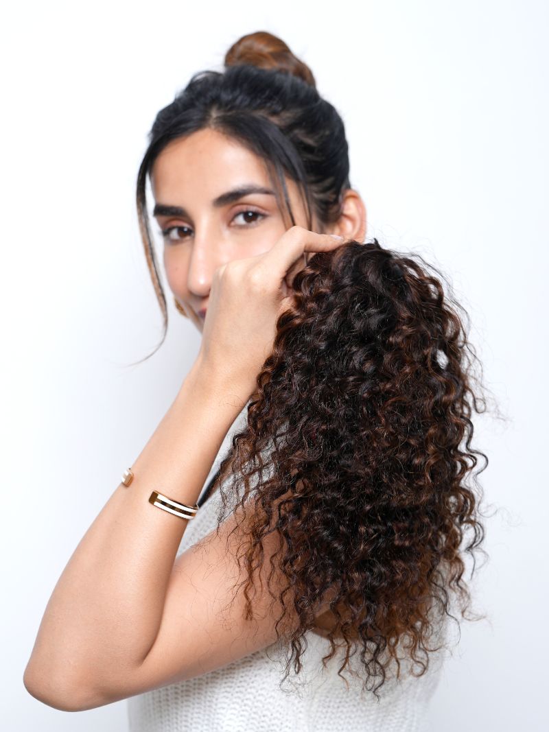 Curly Hair Top Knot Extensions – Wrap Around | Nish Hair