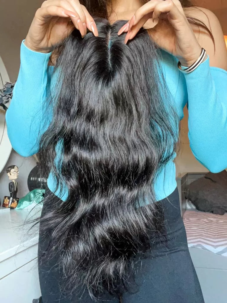 Silk Base Faux Scalp  Hair Topper 2x6inch  Nish Hair