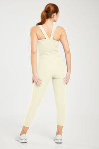 Croco Skin Seamless Cropped Leggings French Vanilla