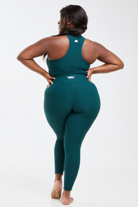 Croco Skin Leggings Emerald