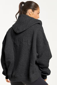 Boyfriend Zip Up Dark Heather Grey