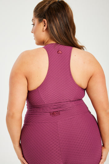 Croco Skin Curvy Top Berry