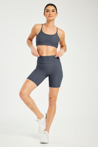 Croco Skin Seamless Shorts Dark Grey