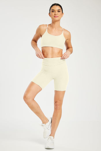 Croco Skin Seamless Shorts French Vanilla